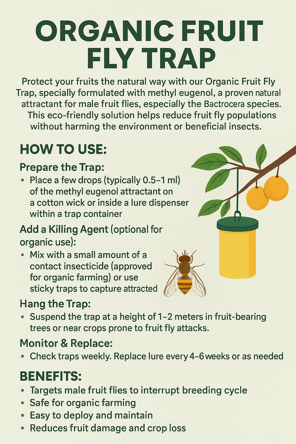 Methyl Eugenol - Oraganic Fruit Fly Trap