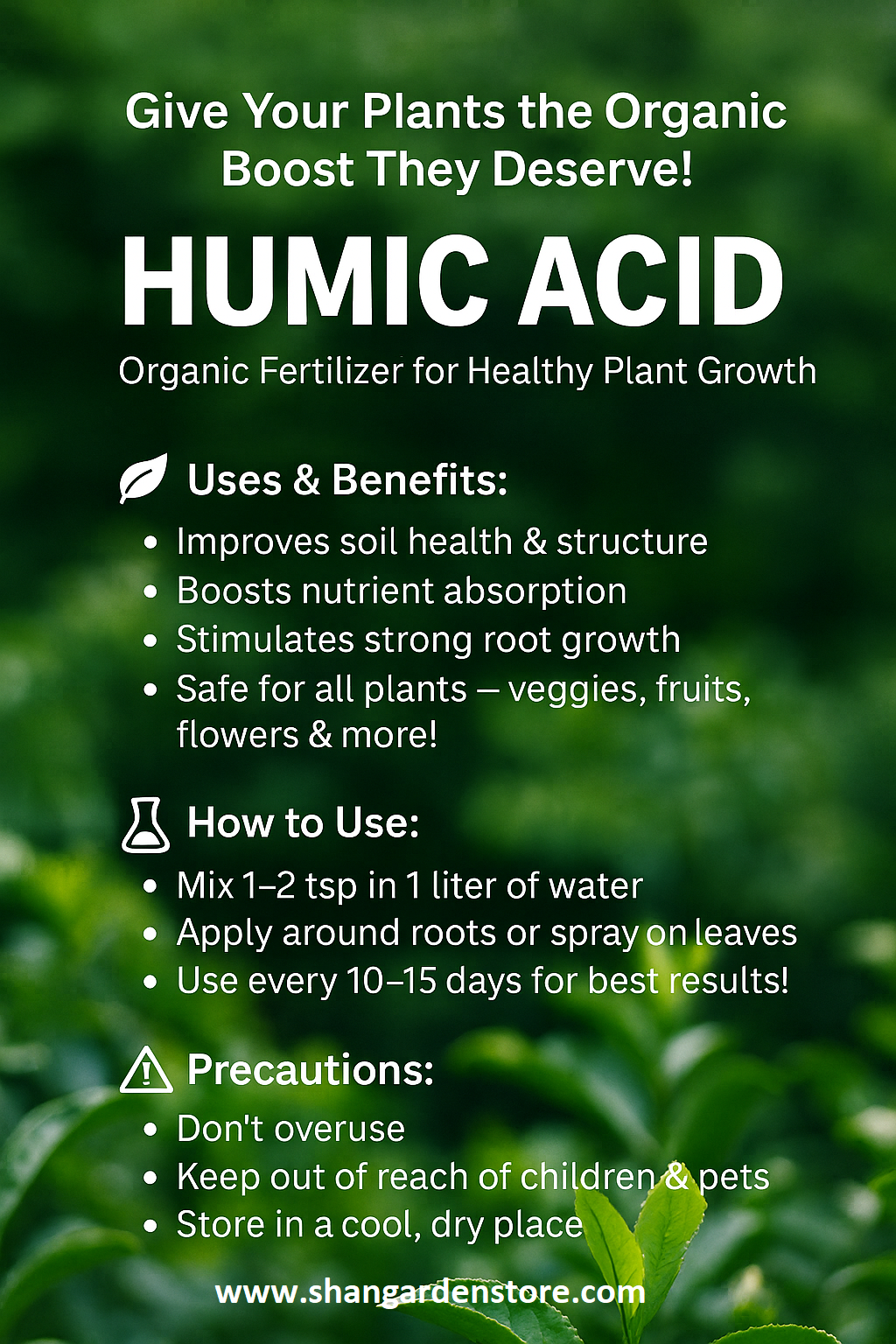 Humic Acid – Organic Fertilizer for Healthy Plant Growth
